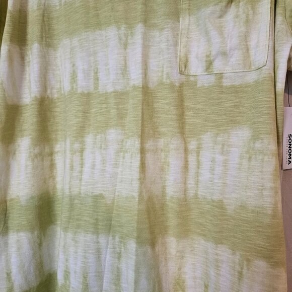 Sonoma Woman's Short Sleeve Tye Dyed T-Shirt, Size: XXL Color: Lime Green/White - Picture 2 of 7